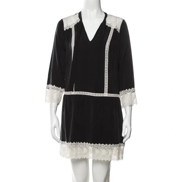 joie silk shift dress Joie Women Black Silk Shift Tank Dress Set Sleeveless Size L